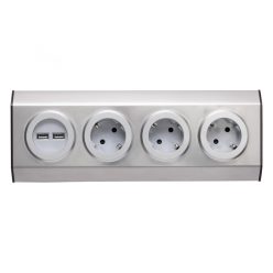 KNV_03_USB Home KNV 03/USB szerelhető konyhai hálózati elosztó USB aljzatokkal, 3 védőérintkezős és