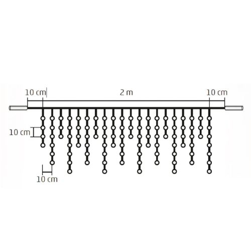 KSF_100_WH Home KSF 100/WH LED-es sorolható fényfüggöny, kül- és beltéri kivitel, 100 db hidegfehér
