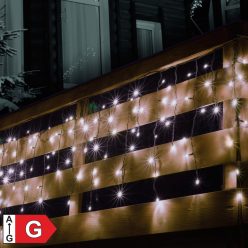 KSF_200_WH Home KSF 200/WH LED-es fényfüggöny, 4 m / 200 db hidegfehér LED, állófényű, fekete vezet