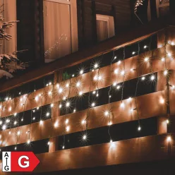 KSF_200_WW Home KSF 200/WW LED-es fényfüggöny, 4 m / 200 db melegfehér LED, állófényű, fekete vezet