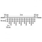 HOME KSF 50F/WH LED-es fényfüggöny, 3 m / 38 db hidegfehér és 12 db hidegfehér villogó LED, fekete vezeték, sorolható, kül- és beltéri kivitel