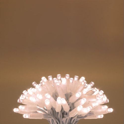 KSIW100WW HOME KSIW100WW sorolható fényfüzér, 10 méter , 100db melegfehér LED, fehér vezeték, kül- 