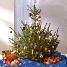 HOME KT 250/BL karácsonyfa takaró, kék alap, ezüst csillagok, fleece, beltéri