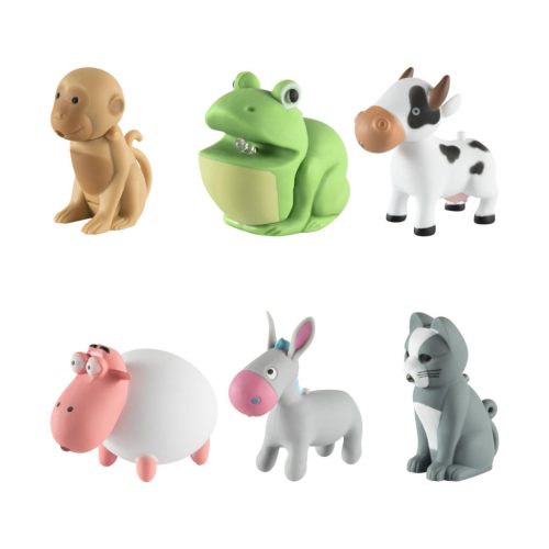 LED_ANIMALS Home Kids LED ANIMALS állatfigurás kulcstartó, műanyag, hang- és fényhatás, 12 db
