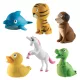 LED_ZOO Home Kids LED ZOO állatfigurás kulcstartó, műanyag, hang- és fényhatás, 12 db