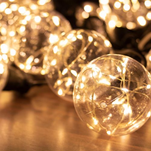 LPL_10_GLOBE Home LPL 10 GLOBE micro LED-es fényfüzér, 4,5 m / 200 db melegfehér micro LED, víztisz