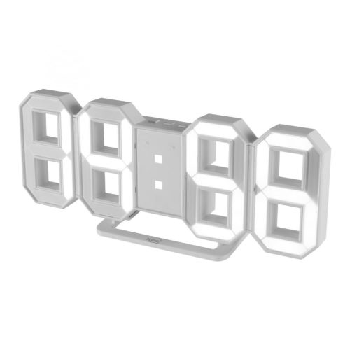 LTC_04 Home LTC 04 digitális, 3D LED ébresztőóra, 80 mm magas fehér kijelző, kitűnően leolvasható, 