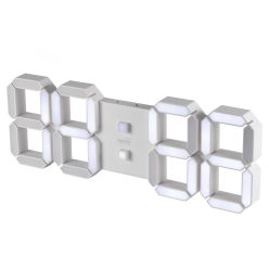   HOME LTC 05 digitális, 3D LED ébresztőóra, 128 mm magas fehér kijelző, kitűnően leolvasható, háromféle fényerősség, idő, dátum és hőmérséklet-kijelzés