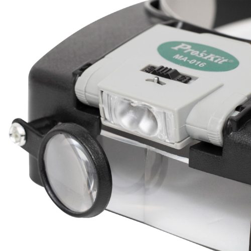 MA-016 Pro'skit MA-016 világítós nagyító fejpánttal, alaplencse, lehajtható kettős lencse, elfordít