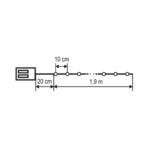 ML26WH Home ML26WH micro LED fényfüzér, beltéri kivitel, 20 db hidegfehér micro LED, 1,9 m füzérhos