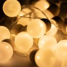 MLC20B Home MLC20B LED-es gömb fényfüzér, 20 melegfehér LED, elemes, ~3m hossz, átlátszó vezeték, f