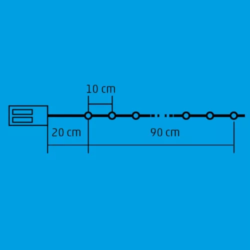 MLC_10_CS Home MLC 10/CS mini LED-es csillag fényfüzér, 0,9 m / 10 db melegfehér LED, állófényű, át