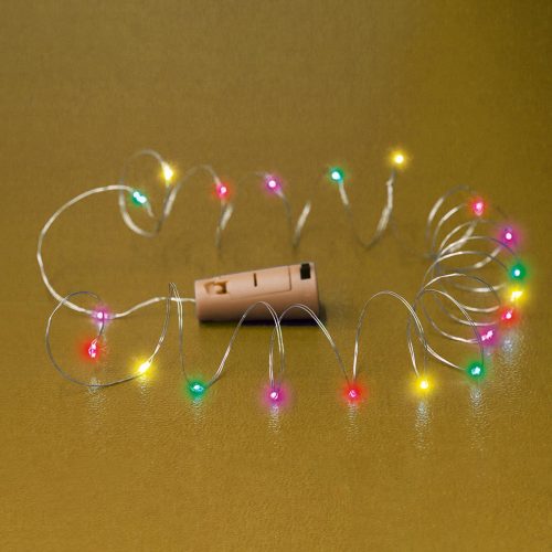 MLD_20_M Home MLD 20/M micro LED-es fényfüzér, 2 m / 20 db színes micro LED, állófényű, átlátszó ve