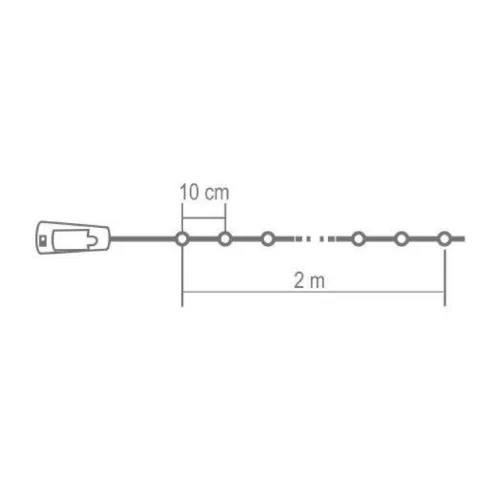 MLD_20_M Home MLD 20/M micro LED-es fényfüzér, 2 m / 20 db színes micro LED, állófényű, átlátszó ve