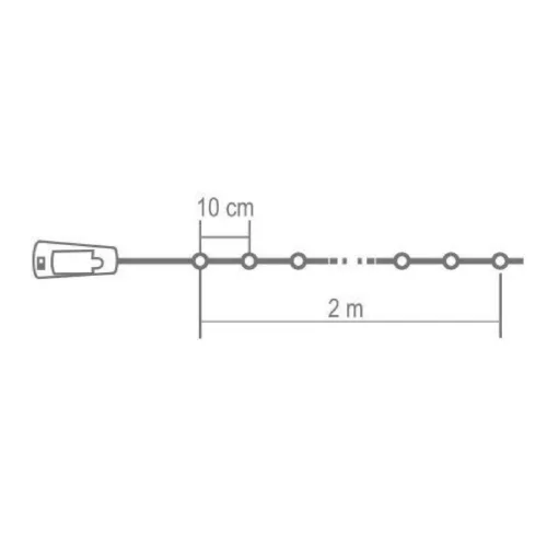 MLD_20_WW Home MLD 20/WW micro LED-es fényfüzér, 2 m / 20 db melegfehér micro LED, állófényű, átlát
