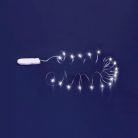 HOME MLF 26/WH micro LED-es fényfüzér, 2 m / 20 db hidegfehér micro LED, állófényű, átlátszó vezeték, időzíthető, gombelemes, lapos elemtartó, beltéri kivitel