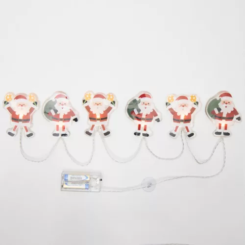 MLS6 Home MLS6 LED-es mikulás fényfüzér, szilikon, 6db melegfehér LED, elemes tápellátás, beltéri k