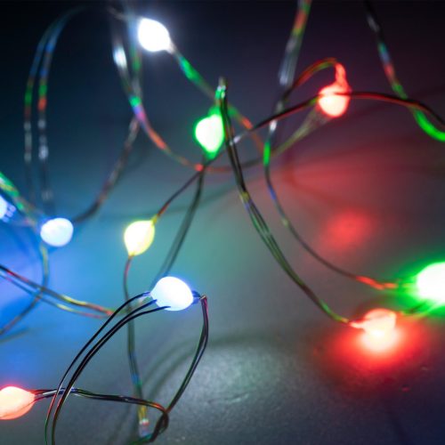HOME ML 112 RGB micro LED-es fényfüzér, 10 m / 100 db RGB micro LED, 12 fényprogram, távirányító, USB csatlakozó, kül- és beltéri kivitel