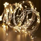 HOME ML 120/WW micro LED-es fényfüzérköteg, 120 db melegfehér micro LED, 6 ágú, vékony, ezüstszínű vezeték, hálózati adapter, kül- és beltéri kivitel