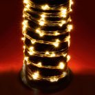 HOME ML 120/WW micro LED-es fényfüzérköteg, 120 db melegfehér micro LED, 6 ágú, vékony, ezüstszínű vezeték, hálózati adapter, kül- és beltéri kivitel