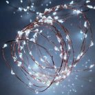 HOME ML 160/WH micro LED-es fényfüzér, 15,9 m / 160 db hidegfehér micro LED, állófényű, vékony vezeték, hálózati adapter, kül- és beltéri kivitel