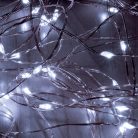 HOME ML 200/WH micro LED-es fényfüzérköteg, 200 db hidegfehér micro LED, 10 ágú, vékony, ezüstszínű vezeték, hálózati adapter, kül- és beltéri kivitel