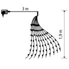 HOME ML 200/WH micro LED-es fényfüzérköteg, 200 db hidegfehér micro LED, 10 ágú, vékony, ezüstszínű vezeték, hálózati adapter, kül- és beltéri kivitel