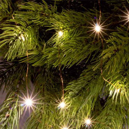 HOME ML 20/WW micro LED-es fényfüzér, 1,9 m / 20 db melegfehér micro LED, állófényű, átlátszó vezeték, elemes, beltéri kivitel