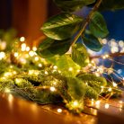 HOME ML 20/WW micro LED-es fényfüzér, 1,9 m / 20 db melegfehér micro LED, állófényű, átlátszó vezeték, elemes, beltéri kivitel