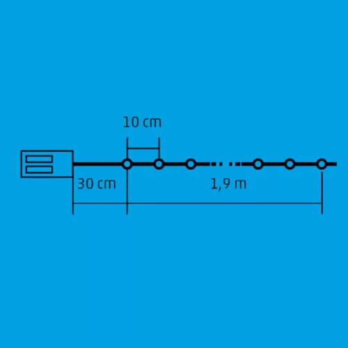 ML_23_WW Home ML 23/WW micro LED-es fényfüzér, 1,9 m / 20 db melegfehér LED, rénszarvas, harang, an