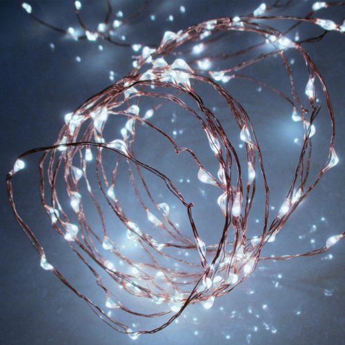 HOME ML 80/WH micro LED-es fényfüzér, 7,9 m / 80 db hidegfehér micro LED, állófényű, vékony vezeték, hálózati adapter, kül- és beltéri kivitel