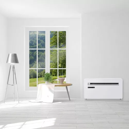HOME MONOBLOCK12 monoblokk hűtő-fűtő klíma, 3,5 kW, 4 üzemmód, PTC kiegészítő fűtés, wifi, távirányító, LED kijelző