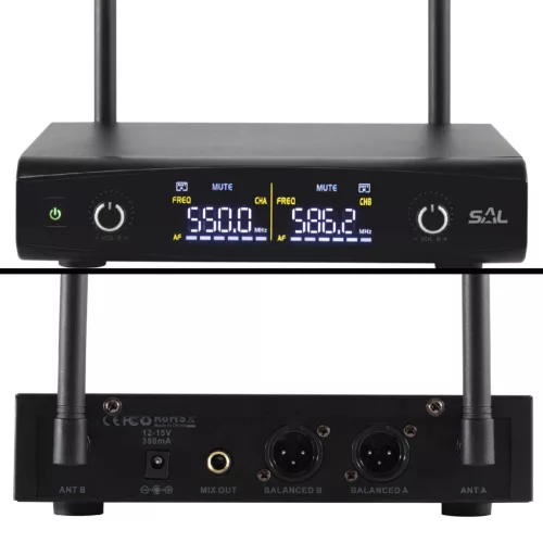 MVN_600 SAL MVN 600 vezeték nélküli mikrofonszett, digitális zajszűrés, 2x30 csatorna, ~80 m hatótá