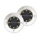 MX626WW Home MX626WW napelemes kerti lámpa, 2 db-os szett, 8 db melegfehér LED, akkumulátor, acél é