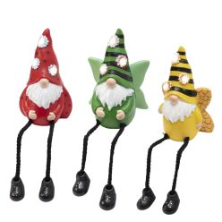 MX647 Home MX647 napelemes kerti lámpa, törpék lógó lábbal, 3 db melegfehér LED, műgyanta, akkumulá