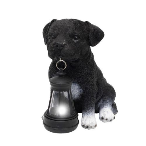 MX672 Home MX672 napelemes kerti lámpa, kutyák lámpással, 1db melegfehér LED, akkumulátor, műgyanta