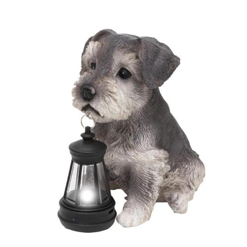 MX672 Home MX672 napelemes kerti lámpa, kutyák lámpással, 1db melegfehér LED, akkumulátor, műgyanta