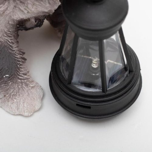 MX672 Home MX672 napelemes kerti lámpa, kutyák lámpással, 1db melegfehér LED, akkumulátor, műgyanta