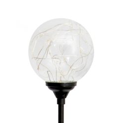 MX_624 Home MX 624 napelemes kerti lámpa, 20 microLED, üveg, időjárásálló, automatikus, melegfehér