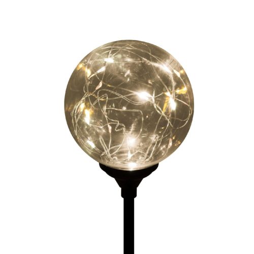 MX_624 Home MX 624 napelemes kerti lámpa, 20 microLED, üveg, időjárásálló, automatikus, melegfehér