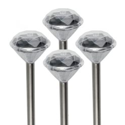 MX_802_4 Home MX 802/4 napelemes kerti lámpa szett, 4 db, 1 db LED, fém és műanyag, automatikus, kr