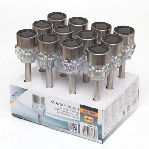 MX_809 Home MX 809 napelemes kerti lámpa, 1 db LED, fém, időjárásálló, automatikus, hidegfehér