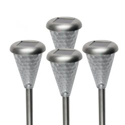   HOME MX 811/4 napelemes kerti lámpa szett, 4 db, 1 db LED, fém, üveg és műanyag, automatikus