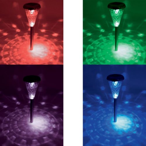 MX_811_4 Home MX 811/4 napelemes kerti lámpa szett, 4 db, 1 db LED, fém, üveg és műanyag, automatik