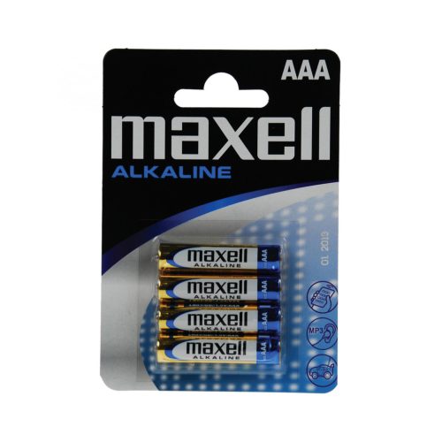 Maxell_LR03 Maxell LR03 AAA elem, alkáli, mini ceruza, 1,5V, 4 db/csomag
