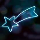 NEON_1 Home NEON 1 hullócsillag figura, LED-es neon fény, két oldalú, fém váz, IP44, kültéri, belté