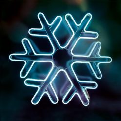   HOME NEON 2 hókristály figura, LED-es neon fény, két oldalú, fém váz, IP44, kültéri, beltéri, jégkék