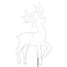 HOME NEON 4 szarvas figura, LED-es neon fény, két oldalú, fém váz, IP44, kültéri, beltéri, napsárga