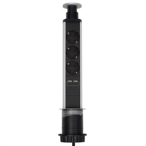 NVE_3_USB Home NVE 3/USB süllyesztett elosztó USB töltőaljzatokkal, 1,4 m, 3 földelt aljzat gyermek
