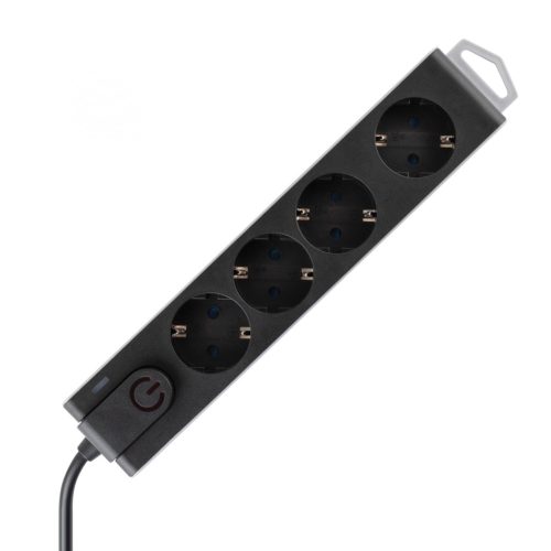 NVT_4K_BK Home NVT 4K/BK túlfeszültségvédett hálózati elosztó, 1,5 m, H05VV-F 3G1,0 mm2 kábel, 4 al